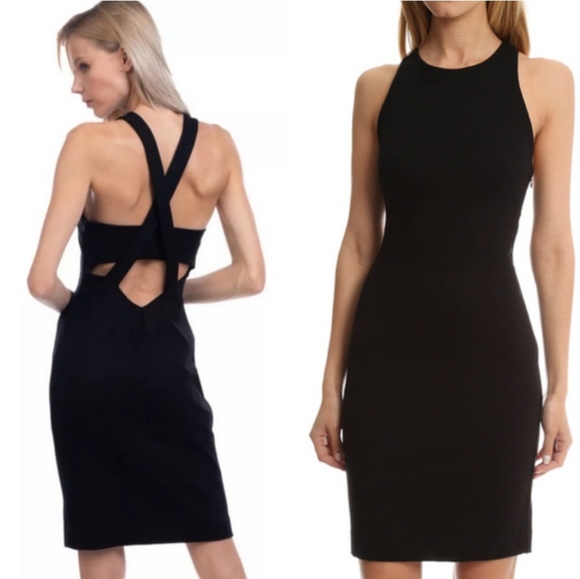 L'AGENCE DressL’agence Eve Cross Back Women’s Midi Dress Black Size 4